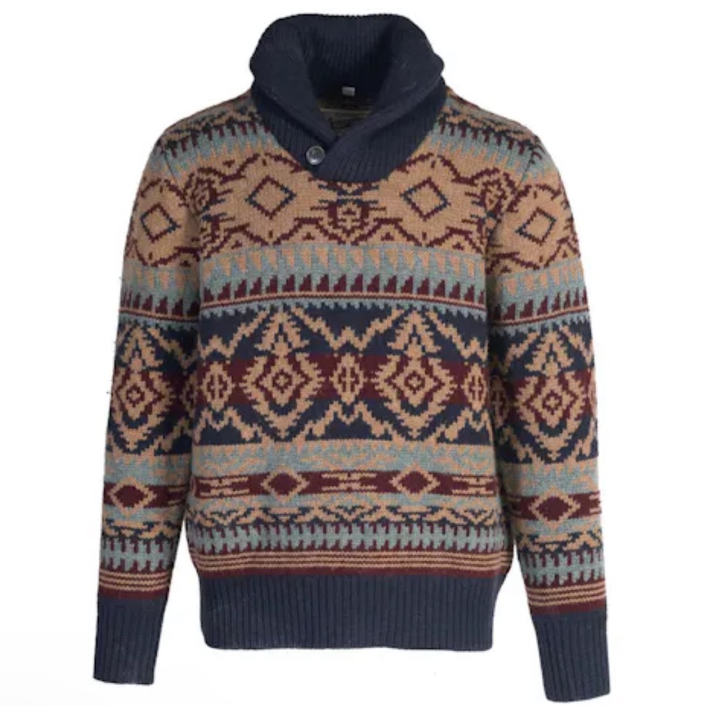 Schott NYC Multicolor Patterned Sweater